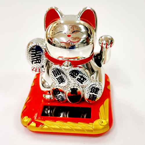 Mini chat solaire porte bonheur