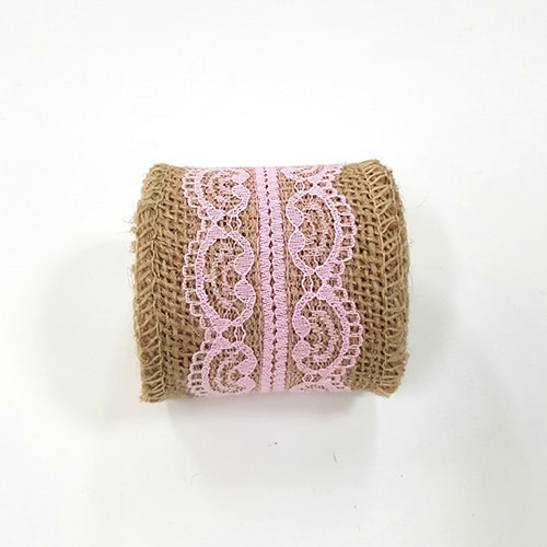 jute et dentelle rose