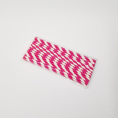 Lot de 25 pailles fuschia
