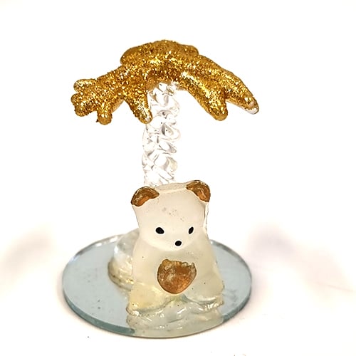 Sujet ourson sous cocotier