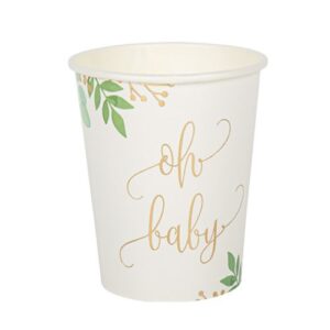 8 GOBELETS OH BABY BLANC VERT ET OR