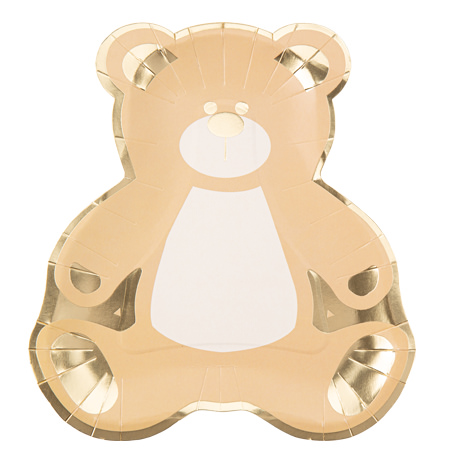 8 Assiettes Baby Nude Camel, Blanc et Or 23 x 21,5 cm 8 Assiettes Baby Nude Camel, Blanc et Or 23 x 21,5 cm