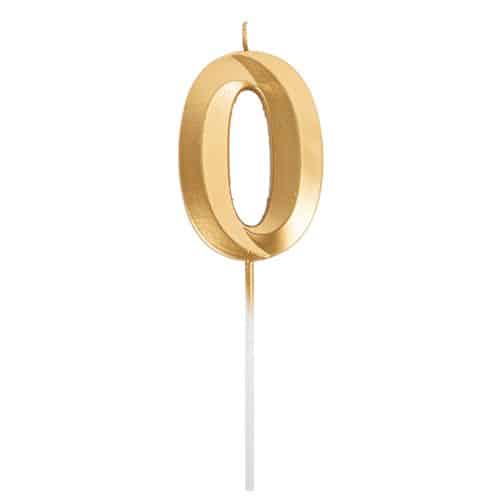 Bougie chiffre 0 or