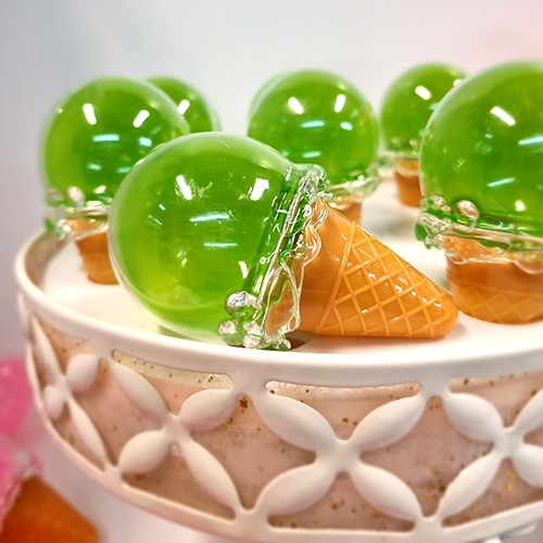 cornet de glace vert