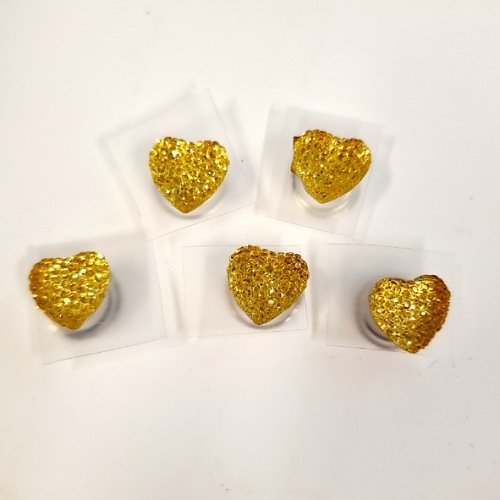 5 Accessoires cheveux coeur strass or à tourbillon – Image 1