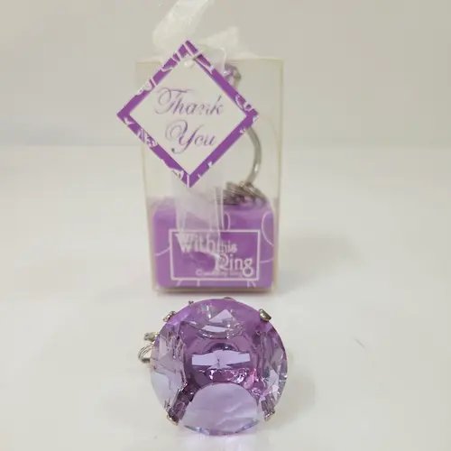 Diamant parme porte clé cadeau invité – Image 1