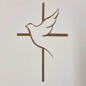 Cake topper colombe argent 10x15.7cm