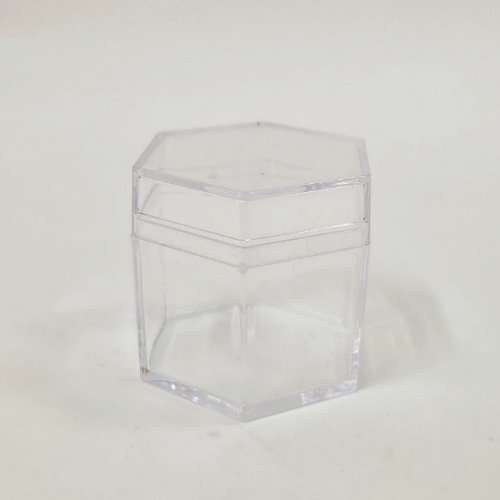 Boite plexi hexagonale 4x4cm – Image 1