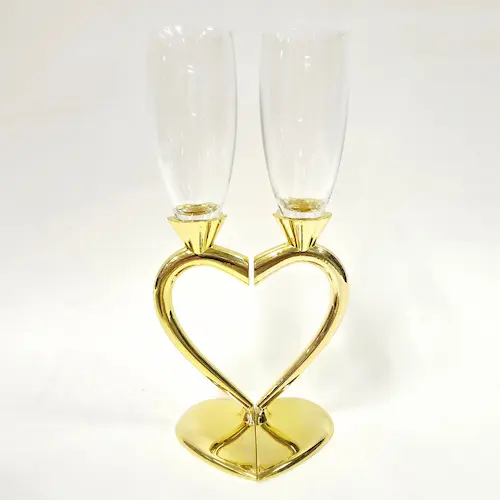 Coupe de champagne coeur or