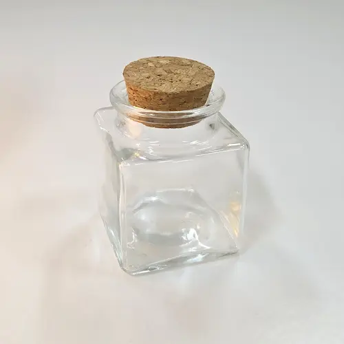 Bocal en verre carré 3.9x3.9cm – Image 1