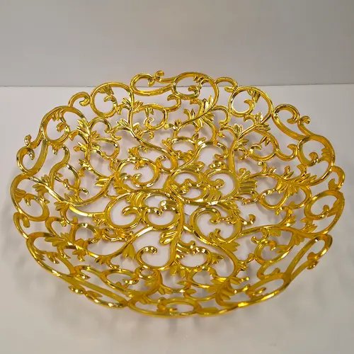Plateau arabesque doré diam 29.5cm – Image 1